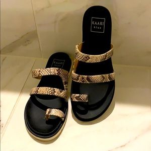 Kari Blue ladies snake skin sandals “Fancy Grey”